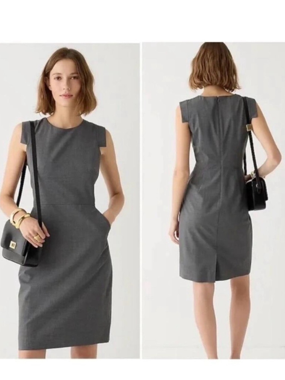J.CREW Gray Resume Dress Women's Size 2 Sheath Career Office Dress